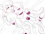 anthro blush breasts clitoris crossgender duo female genitals looking_at_viewer looking_pleasured nipples pawpads penetration pussy restrained sex tentacle_sex tentacles vaginal vaginal_penetration darkmirage quetzalli_(darkmirage) assimilative_feline felid mammal 2017