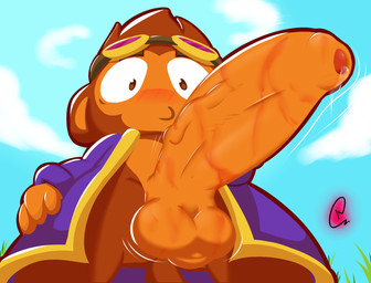 balls big_penis blush bodily_fluids brown_body brown_fur clothing cloud dripping expansion foreskin fur genital_expansion genital_fluids genitals grass growth heavy_balls huge_penis humanoid_genitalia humanoid_penis hyper hyper_genitalia hyper_penis male navel penis penis_expansion plant potion precum pulsating purple_clothing small_but_hung solo surprised tail vein veiny_penis kakau221 bloons_tower_defense ninja_kiwi alchemist_(bloons) hi_res