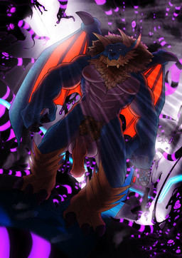abs anthro balls barazoku biceps big_balls big_penis erection fur genitals hair looking_at_viewer machine male muscular muscular_anthro muscular_male nipples nude pecs penis screen screen_face smile solo space spacecraft tentacles vehicle wings sockodrawing alien monster protogen digital_media_(artwork) hi_res