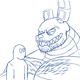 anthro beard body_hair chest_hair facial_hair hairy machine male male/male muscular muscular_male pecs nastybluepal five_nights_at_freddy's five_nights_at_freddy's_3 scottgames springtrap_(fnaf) animal_humanoid animatronic human humanoid lagomorph leporid mammal rabbit robot 1:1 animated animated_gif digital_media_(artwork) short_playtime sketch