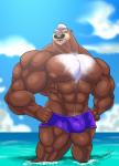 anthro biped bulge male muscular muscular_anthro muscular_male solo jabuhusky surf's_up surf's_up_2:_wavemania wwe mr._mcmahon mammal mustelid otter 2018 hi_res