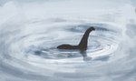 ambiguous_gender feral fog lake long_neck outside partially_submerged shadow silhouette solo swimming water iguanamouth loch_ness_monster marine plesiosaur prehistoric_species reptile scalie