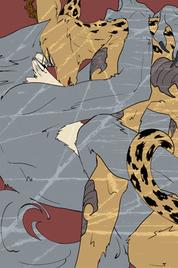 ambiguous_penetration anthro duo eye_scar facial_scar intimate leopard_spots male male/male penetration scar spots tattoo slpwk7_(artist) beastars legoshi_(beastars) melon_(beastars) antelope bovid canid canine canis felid gazelle hybrid leopard mammal pantherine wolf 2:3 absurd_res hi_res