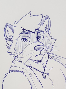anthro cheek_tuft clothed clothing facial_tuft glistening glistening_eyes hair inner_ear_fluff jewelry looking_at_viewer male mouth_closed narrowed_eyes necklace short_hair simple_background solo topwear tuft unsigned whiskers pache_riggs mammal procyonid raccoon bust_portrait hi_res monochrome portrait