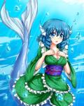 :o animal_ears blue_eyes blue_hair breasts cleavage clothed clothing female hair head_fins hi_res hyoumon_(saihokutan) japanese_clothing kimono long_sleeves mermaid monster monster_girl open_mouth sash short_hair solo touhou underwater wakasagihime water
Rating: Safe
Score: 1
User: AnacondaRifle
Date: March 24, 2014