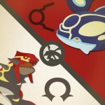 ambiguous_gender duo feral markings pokeball spikes teeth unknown_artist nintendo pokemon generation_3_pokemon generation_6_pokemon legendary_pokemon pokemon_(species) primal_groudon primal_kyogre primal_reversion rayquaza 1:1