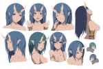 blush chibi clothed clothing duo female horn humanoid_pointy_ears not_furry pointy_ears simple_background solo_focus topless seed1yet demon humanoid bust_portrait digital_media_(artwork) full-length_portrait half-length_portrait portrait