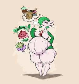 areola areola_slip bodily_fluids breasts craving female female_humanoid hunger_noises hungry navel outie_navel pregnant pregnant_female pregnant_humanoid rumbling_stomach stretch_marks sweat thought_bubble sinfullapis nintendo pokemon gardevoir generation_3_pokemon humanoid pokemon_(species) hi_res