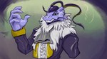 anthro blue_body blue_scales clothed clothing frilly frilly_clothing horn male scales shirt solo topwear rdy zgf_art lost_in_chaos_scar mythology zgf_gaming enja_(lost_in_chaos) dragon mythological_creature mythological_scalie scalie 16:9 2024 4k absurd_res hi_res widescreen