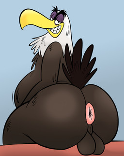 anthro anus balls beak belly big_belly big_butt brown_body brown_feathers bubble_butt butt butt_focus feathers genitals huge_belly huge_butt looking_at_viewer looking_back looking_back_at_viewer male nude rear_view solo tail tail_feathers teeth white_body white_feathers remmyfox third-party_edit angry_birds rovio_entertainment sega mighty_eagle accipitrid accipitriform avian bald_eagle bird eagle sea_eagle digital_media_(artwork) hi_res