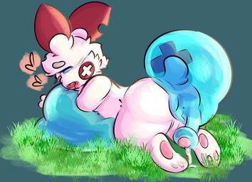 anthro backsack balls blush blush_lines breath genitals goo_encasement goo_penetration grass male panting pawpads paws penetration penis penis_in_slime plant restrained restrained_by_goo slime slime_sex slime_tentacle solo tentacle_penetration tentacles conditional_dnp tuvandalist nintendo pokemon brandy_(tuvandalist) generation_3_pokemon lagomorph leporid mammal plusle pokemon_(species) rabbit slime_(blob) better_version_at_source hi_res irreplaceable_bvas