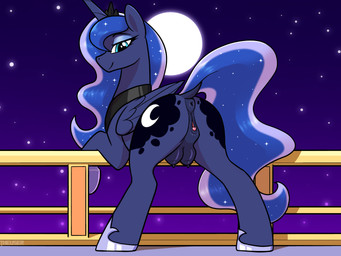 animal_genitalia animal_vulva anus equine_anus equine_genitalia equine_vulva female feral genitals horn moon raised_tail rear_view smile_at_viewer solo tail teats wings user001 friendship_is_magic hasbro my_little_pony mythology princess_luna_(mlp) equid equine horse mammal mythological_creature mythological_equine pony winged_unicorn 4:3 hi_res