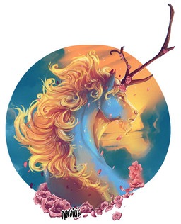 ambiguous_gender feral hair horn simple_background solo white_background ravoilie asian_mythology chinese_mythology east_asian_mythology mythology dragon equid kirin mammal mythological_creature mythological_scalie scalie 2015 digital_media_(artwork)