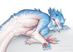 claws feral fur horn male paws reptil simple_background solo naughty_derg mythology ivory_(naughty_derg) dragon furred_dragon furred_lizard furred_scalie lizard mythological_creature mythological_scalie reptile scalie absurd_res hi_res