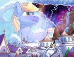 building canterlot city cloudsdale group macro smile space star waterfall tsitra360 hasbro my_little_pony fan_character equid equine mammal 2020 hi_res