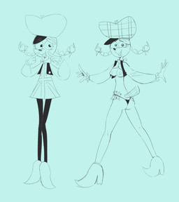 accessory anthro bow_ribbon breasts buckteeth clothing female footwear hair hair_accessory hair_bow hair_ribbon hat headgear headwear looking_at_viewer looking_back money_in_underwear nude panties ribbons smile smiling_at_viewer solo tam_o'_shanter teeth underwear union_jack riipley cartoon_network foster's_home_for_imaginary_friends eurotrish hi_res sketch