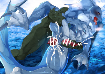 after_transformation anal anal_penetration anthro blush bodily_fluids cum cum_in_ass cum_inside duo genital_fluids leg_grab light male male/male male_anthro muscular muscular_male nude_anthro nude_male penetration sex split_form ruri_tsubame altered_beast altered_beast_(2005) sega luke_custer luke_custer_(merman_form) ambiguous_species aquatic merfolk absurd_res censored colored digital_drawing_(artwork) digital_media_(artwork) hi_res lighting shaded