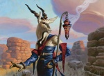 anthro breasts female fur holding_object lamp lantern outside smoke solo tan_body tan_fur mark_zug hasbro magic:_the_gathering wizards_of_the_coast zedruu antelope bovid bovine kudu mammal spiral-horned_antelope official_art