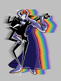 ambiguous_gender anthro black_body blush clothing duo eyeless formless fur gold_(metal) gold_jewelry grey_background hole_in_arm jewelry male male/ambiguous robe simple_background slim white_body white_fur detrefle13 deltarune undertale undertale_(series) asriel_dreemurr_(god_form) roaring_knight bovid caprine goat humanoid mammal hi_res