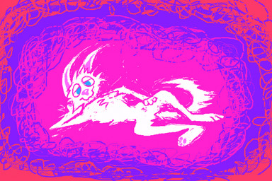 abstract_background anthro bedroom_eyes blue_eyes fangs fur looking_at_viewer lying male narrowed_eyes on_side seductive smile solo teeth white_body white_fur demensa canid canine canis domestic_dog mammal 2024 full-length_portrait hi_res portrait