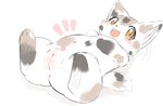 anus blush female feral genitals happy lying mottled navel on_back open_mouth piebald presenting presenting_pussy pussy smile solo puniwanko calico_cat domestic_cat felid feline felis mammal colored_sketch hi_res sketch