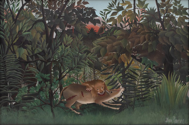 ambiguous_feral ambiguous_gender beak biped bipedal_feral bite biting_another blood bodily_fluids branch claws detailed_background duo_focus eating feathered_wings feathers feet feral feral_pred feral_prey fern finger_claws forest forest_background gore grass group hooves jungle leaf mane markings nature nature_background neck_bite on_branch outside plant predator/prey quadruped sky spots spotted_body standing sunset tail talons teardrop tears toe_claws toes tree whiskers wings henri_rousseau public_domain antelope avian bird bovid felid lion mammal owl panthera pantherine 1905 20th_century absurd_res ancient_art hi_res oil_painting_(artwork) painting_(artwork) signature traditional_media_(artwork) traditional_painting_(artwork)