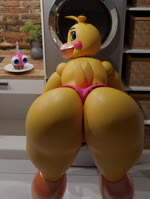 anthro bent_over big_breasts big_butt breasts butt clothing female fur huge_butt looking_at_viewer machine nipples simple_background solo yellow_body freddypizza five_nights_at_freddy's five_nights_at_freddy's_2 scottgames toy_chica_(fnaf) animatronic avian bird chicken galliform gallus_(genus) mammal phasianid robot 3d_(artwork) 3d_animation absurd_res animated digital_media_(artwork) hi_res no_sound short_playtime webm