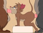 absurd_res all_fours anthro balls brown_body brown_fur brutus_(nimh) butt denzeltip digital_media_(artwork) digitigrade don_bluth fellatio female female_penetrated fur genitals group group_sex hi_res justin_(nimh) kneeling male male/female male_penetrating male_penetrating_female mammal mmf mouse mrs._brisby murid murine nude oral penetration penile penis rat rodent sex simple_background size_difference spitroast the_secret_of_nimh threesome trio wood_mouse