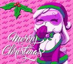 anthro big_breasts black_lipstick blowing_kiss breasts christmas_clothing christmas_headwear cleavage clothed clothing collar eyes_closed female front_view fur green_clothing green_ribbon hat headgear headwear holidays holly_(plant) lipstick makeup merry_christmas pink_accessory pink_clothing pink_nose plant santa_hat solo white_body white_fur senorkah christmas roxy_(senorkah) lagomorph leporid mammal rabbit animated digital_media_(artwork) pixel_(artwork) pixel_animation short_playtime