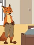 anthro black_nose duo female fur grey_body grey_fur long_ears male orange_body orange_fur ydk1226 disney zootopia judy_hopps nick_wilde canid canine fox lagomorph leporid mammal rabbit red_fox true_fox animated frame_by_frame low_res short_playtime