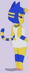 anthro breasts clothed clothing female rear_view solo kamikiller animal_crossing nintendo ankha_(animal_crossing) felid feline mammal hi_res