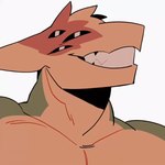 anthro black_eyes eye_mouth looking_at_viewer male multi_eye multi_mouth muscular muscular_anthro muscular_male smile smiling_at_viewer solo teeth teeth_showing tongue tongue_out transformation 000atanerriaper000 gemini_the_sergal sergal 1:1 animated short_playtime