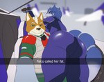 angry anthro armor big_butt butt car_interior clothed clothing cockpit duo female jewelry looking_at_viewer male thick_thighs weapon hamili he_wants_to_order nintendo snapchat star_fox starfox_assault fox_mccloud krystal_(star_fox) canid canine fox mammal hi_res meme