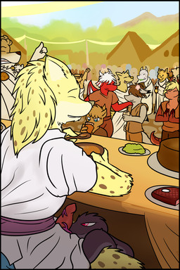 ambiguous_gender anthro anthro_on_feral bestiality clothing fellatio feral food genitals group male male/ambiguous male_focus male_on_feral oral outside party penile penis public serpentine sex solo_focus stealth_sex toga under_table pankallisti ammodytes bubbadoo dorulykos canid canine mammal reptile scalie snake 2018