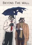 cigarette detective duo fanfiction male male/male raining smoking umbrella worried jackiry tails_noir howard_lotor larry_(tails_noir) mammal procyonid raccoon absurd_res hi_res