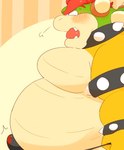 anthro belly big_belly blush bulge clothing kemono male moobs open_mouth overweight overweight_male solo underwear 0119_muu mario_bros nintendo bowser koopa scalie 2025 hi_res