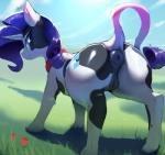 anus butt cutie_mark equine_anus eyelashes female feral genitals grass hair horn looking_at_viewer outside plant puffy_anus pussy solo lunarmarshmallow friendship_is_magic hasbro my_little_pony mythology fan_character raricow_(mlp) rarity_(mlp) equid equine mammal mythological_creature mythological_equine unicorn 2018 hi_res