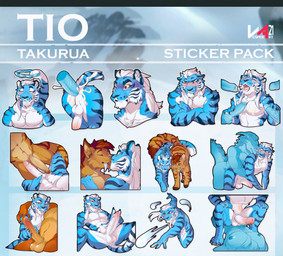 abdominal_bulge abs anal anal_penetration anthro anthro_on_anthro anthro_penetrated anthro_penetrating anthro_penetrating_anthro arm_tuft balls big_fangs blue_body blue_eyebrows blue_eyes blue_fur blue_penis blue_stripes bodily_fluids brown_body brown_eyebrows brown_fur butt cheek_tuft chest_tuft cum cum_in_ass cum_inside cum_on_butt cum_splatter disembodied_penis duo erection eyebrows eyes_closed faceless_character faceless_male facial_tuft fangs feral from_behind_position fur genital_fluids genitals handjob kissing logo male male/male male_penetrated male_penetrating male_penetrating_male markings multicolored_body multicolored_fur muscular muscular_anthro muscular_male orange_balls orange_body orange_fur orange_penis pecs penetration penile penis perineum presenting presenting_balls presenting_penis red_eyes sex shoulder_tuft solo striped_arms striped_body striped_fur striped_legs striped_markings striped_tail stripes tail tail_markings teeth text tuft two_tone_body two_tone_fur white_balls white_body white_fur white_penis white_perineum vesper_art tio_takurua felid mammal pantherine prehistoric_species saber-toothed_tiger tiger 2021 absurd_res artist_logo artist_name dated hi_res multiple_images