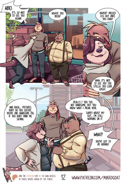 anthro barefoot black_hair black_nose blonde_hair brown_hair clothed clothed_anthro clothed_female clothed_male clothing dialogue feet female fur group hair hindpaw hooves hug male overweight overweight_anthro overweight_female overweight_male paws pink_body pink_fur pink_skin smile standing suspenders suspenders_pull text tongue trio mikrogoat abe_(mikrogoat) basil_(mikrogoat) stella_(mikrogoat) domestic_pig lagomorph leporid mammal mustelid otter rabbit suid suine sus_(pig) comic english_text hi_res