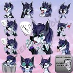 anthro blep female solo sticker text tongue tongue_out zhekathewolf telegram anastasia_wolffero canid canine canis domestic_dog mammal 1:1 english_text hi_res meme