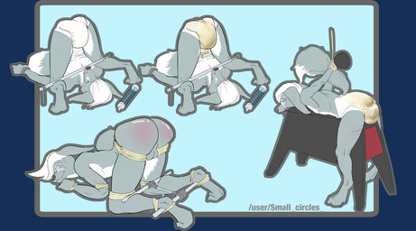 backsack balls bdsm bondage bound clothing diaper feces genitals male rope scatplay simple_background soiled_diaper soiling solo unclean_diaper used_diaper smallcircles canid canine canis fennec_fox fox hybrid mammal true_fox wolf alpha_channel character_request multiple_scenes