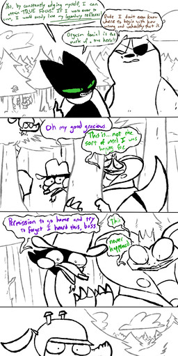 1_eye anthro armor black_body black_fur cybernetic_arm cybernetic_limb cybernetics disability eye_patch eyewear female fur group headgear helmet humor joke machine male prosthetic prosthetic_arm prosthetic_limb text the_weaver cartoon_network mao_mao:_heroes_of_pure_heart badgerclops boss_hosstrich coby_(mao_mao) orangusnake ramaraffe sheriff_mao_mao_mao tanner_(mao_mao) avian badger bird cyborg domestic_cat felid feline felis giraffe giraffid mammal mustelid musteline ostrich ratite reptile scalie snake absurd_res comic digital_drawing_(artwork) digital_media_(artwork) english_text hi_res