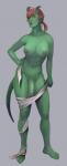 big_penis breasts ear_piercing flaccid genitals green_body green_skin gynomorph hair intersex looking_at_viewer nipples penis piercing red_hair scar solo privatepomegranate blizzard_entertainment sammy_brooker warcraft kyra_datura draenei humanoid hybrid orc hi_res