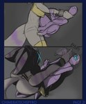 alien anthro asphyxiation chimeratechspyro choking comic eye_glint female genitals hi_res lombax male male/female mammal penis ratchet_and_clank rivet_(ratchet_and_clank) sony_corporation sony_interactive_entertainment tapering_penis two_panel_image