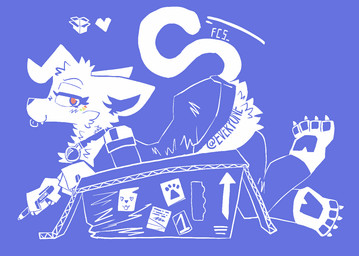 anthro big_butt big_ears biped blue_eyes blush blush_lines box butt butt_tuft cardboard cardboard_box cheek_tuft chest_tuft claws clothing collar container cute_fangs facial_tuft fangs female finger_claws head_tuft heart_symbol huge_butt huge_thighs inner_ear_fluff leg_warmers legwear looking_at_viewer looking_sideways neck_tuft pawpads paws pupils red_pupils side_view simple_background small_waist solo suggestive tail tail_motion tailwag teeth thick_thighs toe_claws tongue tongue_out tuft wide_hips wiggle fc5 discord_(app) clyde_(discord) domestic_cat felid feline felis mammal 2025 2d_animation animated loop short_playtime