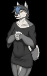 anthro bottomless clothed clothing female oversized_clothing oversized_shirt oversized_topwear shirt solo topwear phrostbite militia_d. canid canine canis domestic_dog husky mammal nordic_sled_dog spitz absurd_res alpha_channel hi_res