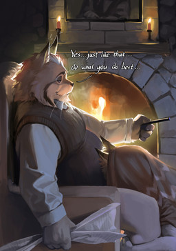 age_difference anthro biped bottomwear clothing dialogue duo eyebrows eyewear fingers fireplace fur glasses grey_body grey_fur half-closed_eyes head_in_crotch kneeling_oral_position male male/male mature_male mouth_closed narrowed_eyes newspaper obscured_oral obscured_sex older_male oral pants sitting sucked_silly text topwear under_blanket whiskers younger_male 9x8bit disney zootopia milton_lynxley pawbert_lynxley canada_lynx felid feline lynx mammal absurd_res english_text hi_res father_(lore) father_and_child_(lore) father_and_son_(lore) incest_(lore) parent_(lore) parent_and_child_(lore) parent_and_son_(lore) son_(lore)