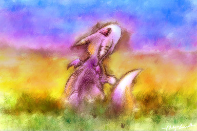 abstract_art ambiguous_gender black_body black_fur black_skin black_stripes claws feral fluffy fluffy_tail fox_tail fur grass horn outside plant purple_body purple_fur purple_skin purple_wings rear_view solo stripes sunset tail white_body white_fur white_skin wings young margergona bandai_namco digimon mythology digimon_(species) dorumon dragon furred_dragon furred_scalie mythological_creature mythological_scalie scalie x-digimon 3:2 colorful_theme digital_media_(artwork) digital_painting_(artwork) painting_(artwork)
