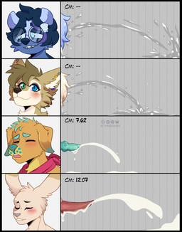 black_border blush blush_lines bodily_fluids border braces chart cum ear_piercing ejaculation excessive_cum excessive_genital_fluids eyewear female genital_fluids genitals glasses group kerchief knot knotted_penis male neckerchief neckwear penis penis_chart piercing tapering_penis vaginal_fluids vaginal_squirting vulva_size_difference hainequem bird_dog canid canine canis domestic_dog hare hunting_dog labrador lagomorph leporid mammal mephitid retriever skunk wolf hi_res