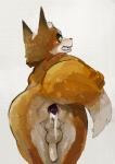 after_sex anthro anus backsack balls bent_over blush bodily_fluids butt cum cum_in_ass cum_inside dripping erection foreskin fur gaping gaping_anus genital_fluids genitals green_eyes head_tuft holding_tail legs_together looking_at_viewer looking_back male open_mouth orange_body orange_fur penis penis_backwards penis_tuck presenting presenting_anus presenting_hindquarters rear_view simple_background solo tail teeth tuft white_background white_balls white_body white_fur liteu nintendo star_fox fox_mccloud canid canine fox mammal 2015 digital_media_(artwork) hi_res